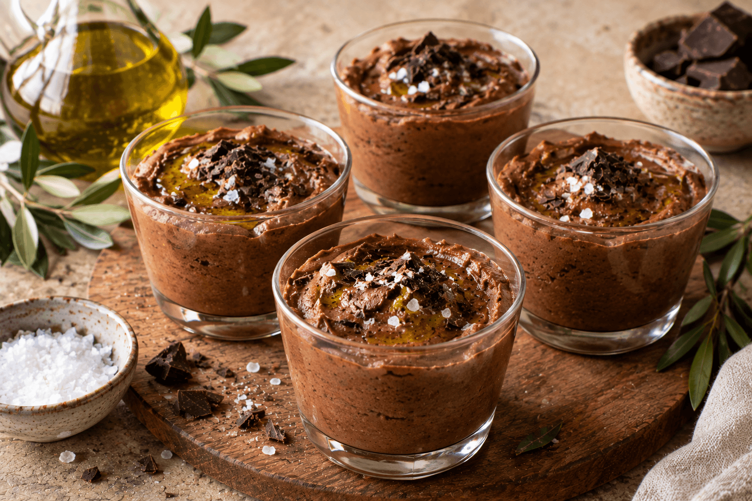 Mousse au chocolat à l'huile d'olive premium