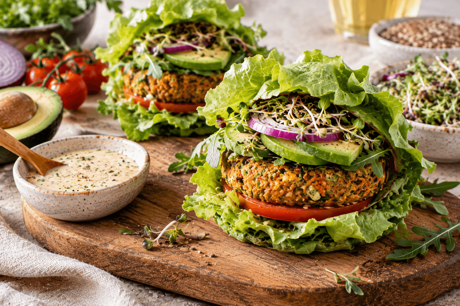 Burger cru végétal